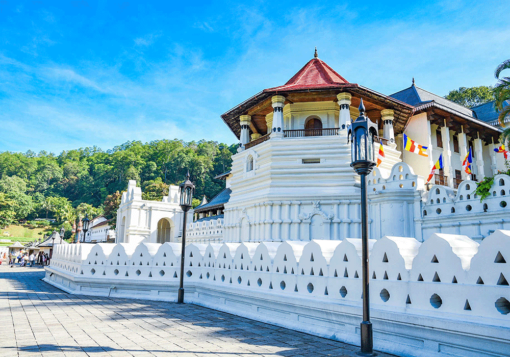Den Heliga Tandens Tempel i staden Kandy